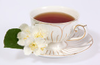 Cups Tea Whitw With Flowers Image